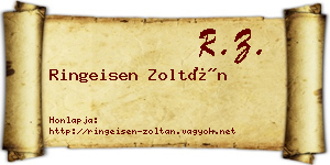 Ringeisen Zoltán névjegykártya